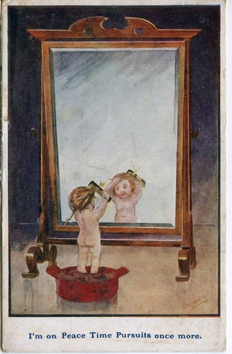 Child girl brushing hair